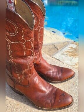 Lone Star Boot Co Custom Handmade Brown Leather Western Cowboy Boots Women's 9